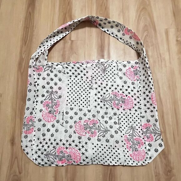 Free People Floral Shoulder Tote Mesh Bag Lightweight Stars Polka Dot Reusable - Picture 5 of 6